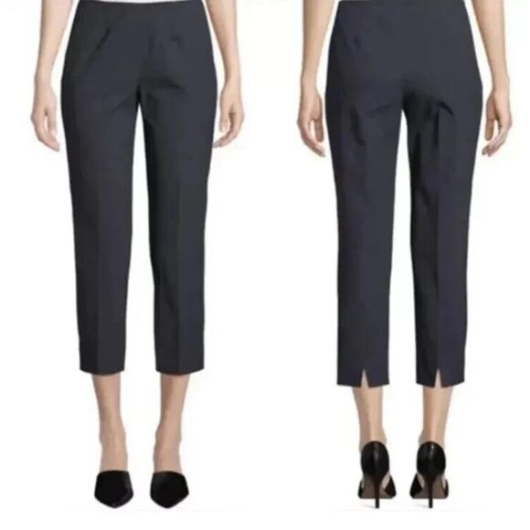 Piazza Sempione Audrey Capri Pants 42 Women’s Cotton Twill Black Stretch US 6 - Picture 2 of 14